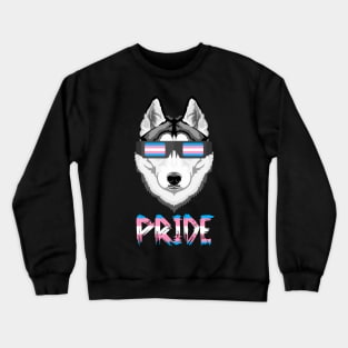 Siberian Husky Transgender Flag Lgbt Crewneck Sweatshirt